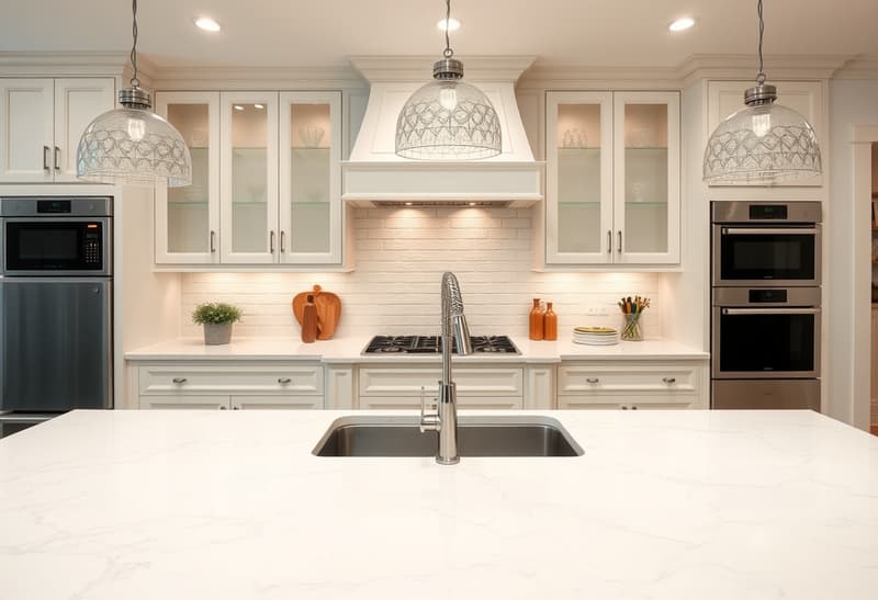 Elegant kitchen with newly installed countertops