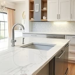 Elegant marble kitchen countertop installation in Sacramento