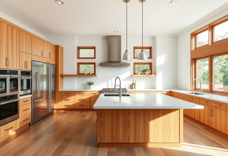 Spacious kitchen with newly installed island in Sacramento