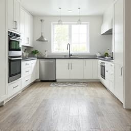 Durable waterproof flooring installed in a Sacramento kitchen